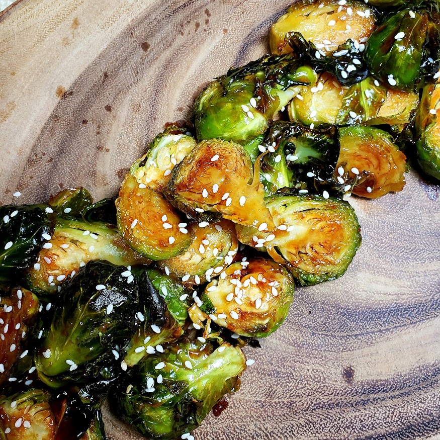 Honey Lava Sriracha Brussels Sprouts Azeka's Sauce